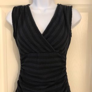 Ann Taylor Dark Blue Textured Sleeveless Top